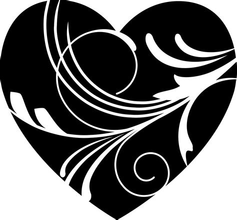 heart clip art black and white